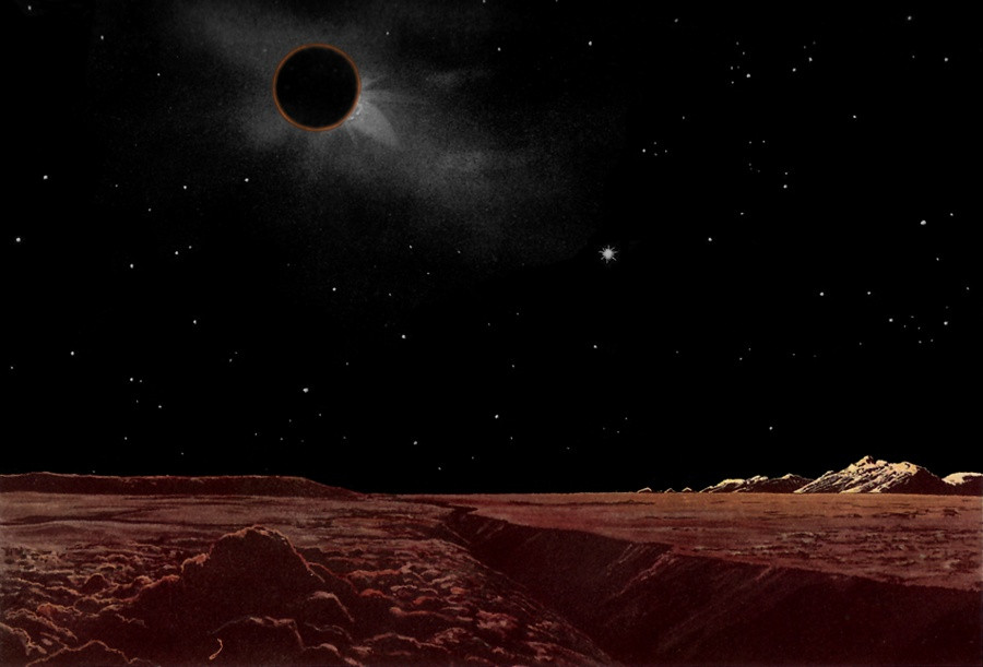 Eclipse Lunar Visto da Lua - Crédito: Lucien Rudaux